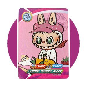 Labubu Game Collection Trading Card (WW09): White Monster Strawberry, LABU-009